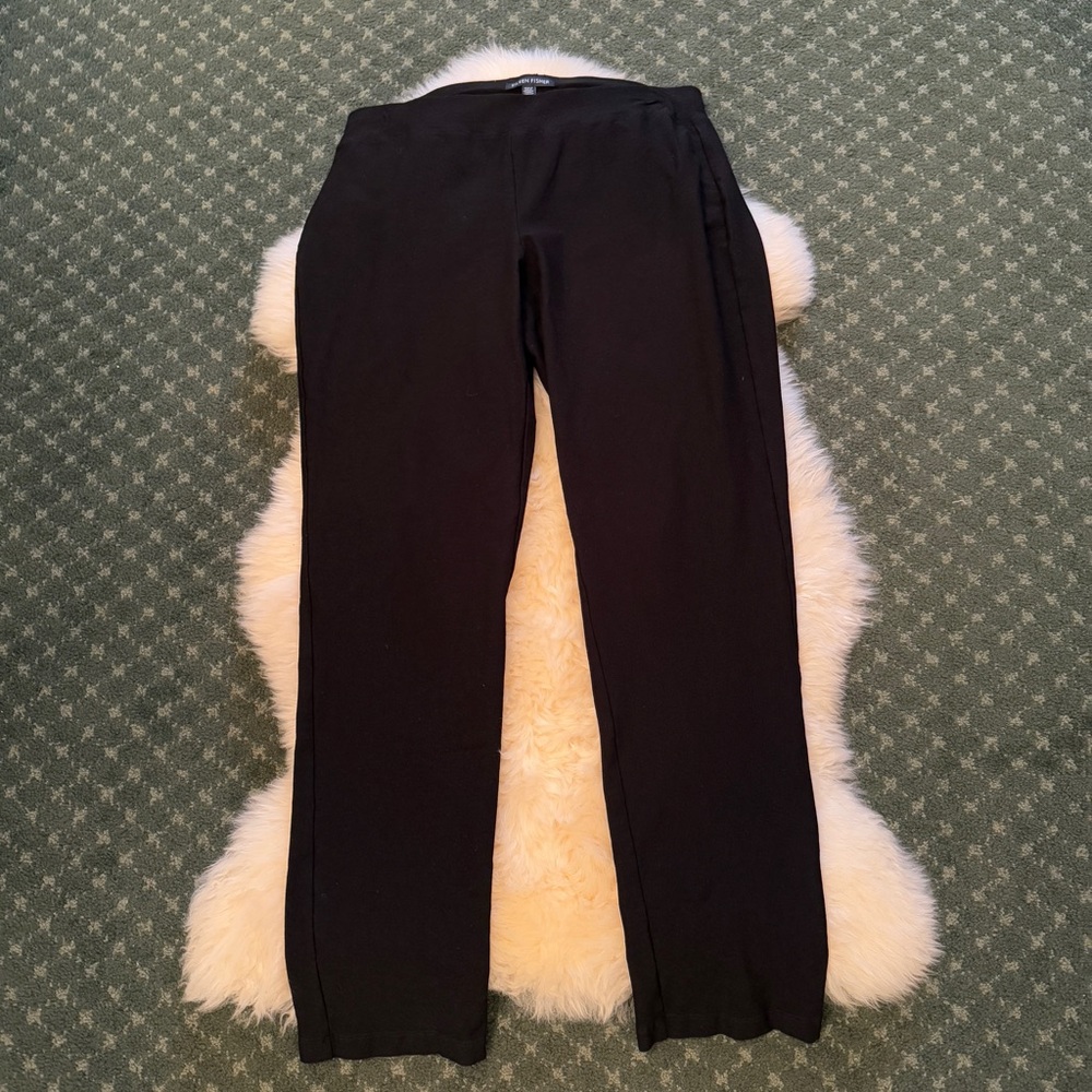 Eileen Fisher Black Stretch Viscose Nylon Leggings